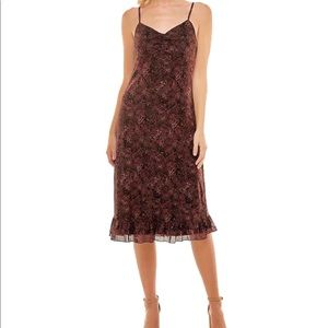 Womens Mid Length Soft Flow V-neck Straps  Cocktail Dress